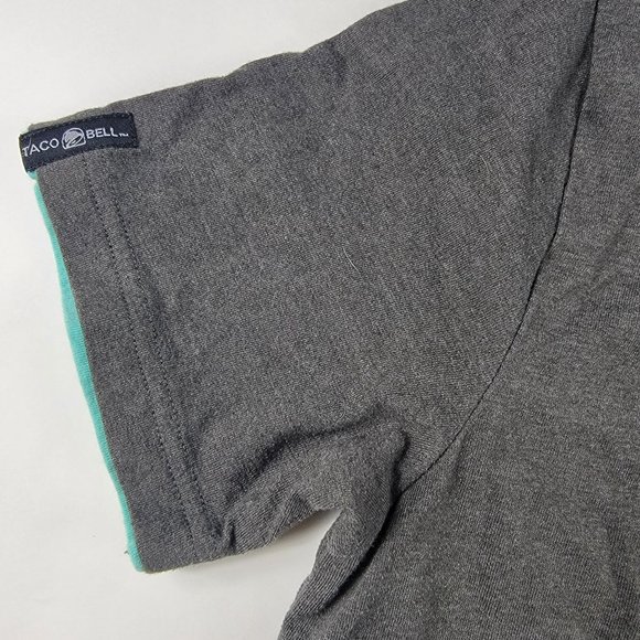 Taco Bell Mountain Dew Baja Blast Employee Crew T Shirt Womens Medium Gray - Picture 4 of 9